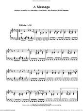 Cover icon of A Message sheet music for piano solo by Coldplay, Chris Martin, Guy Berryman, Jon Buckland and Will Champion, intermediate skill level