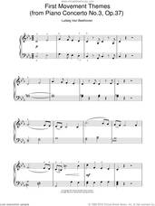 Cover icon of First Movement Themes (from Piano Concerto No.3, Op.37) sheet music for piano solo by Ludwig van Beethoven, classical score, easy skill level