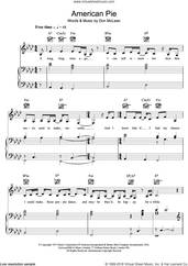 Cover icon of American Pie sheet music for voice, piano or guitar by Madonna and Don McLean, intermediate skill level