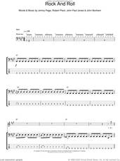 Cover icon of Rock And Roll sheet music for bass (tablature) (bass guitar) by Led Zeppelin, Jimmy Page, John Bonham, John Paul Jones and Robert Plant, intermediate skill level