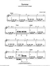 Cover icon of Summer (second movement: Adagio) sheet music for piano solo by Antonio Vivaldi, classical score, intermediate skill level