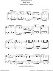 Cover icon of Autumn (third movement: Allegro) sheet music for piano solo by Antonio Vivaldi, classical score, intermediate skill level