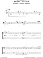 Cover icon of Achilles Last Stand sheet music for bass (tablature) (bass guitar) by Led Zeppelin, Jimmy Page and Robert Plant, intermediate skill level