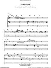 Cover icon of All My Love sheet music for bass (tablature) (bass guitar) by Led Zeppelin, John Paul Jones and Robert Plant, intermediate skill level