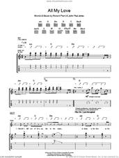 Cover icon of All My Love sheet music for guitar (tablature) by Led Zeppelin, John Paul Jones and Robert Plant, intermediate skill level
