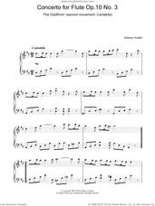 Cover icon of Concerto for Flute Op.10, No.3 'The Goldfinch' (2nd Movement: Cantabile) sheet music for piano solo by Antonio Vivaldi, classical score, intermediate skill level