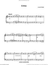 Cover icon of Entree sheet music for piano solo by Leopold Mozart, classical score, intermediate skill level