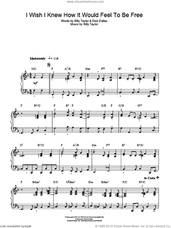Cover icon of I Wish I Knew How It Would Feel To Be Free, (easy) sheet music for piano solo by Billy Taylor, Nina Simone and Dick Dallas, easy skill level