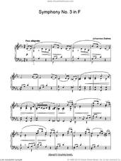 Cover icon of Allegretto From Symphony No. 3 sheet music for piano solo by Johannes Brahms, classical score, intermediate skill level