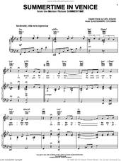 Cover icon of Summertime In Venice sheet music for voice, piano or guitar by Jerry Vale, Carl Sigman and Icini, intermediate skill level