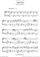 Cover icon of Take Five sheet music for piano solo by Dave Brubeck and Paul Desmond, intermediate skill level