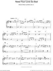 Cover icon of Need Your Love So Bad sheet music for piano solo by Fleetwood Mac and Mertis John Jr., easy skill level