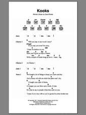 Cover icon of Kooks sheet music for guitar (chords) by David Bowie, intermediate skill level