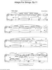 Cover icon of Adagio For Strings Op. 11, (intermediate) sheet music for piano solo by Samuel Barber, classical score, intermediate skill level