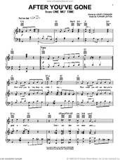 Cover icon of After You've Gone sheet music for voice, piano or guitar by Sophie Tucker, Henry Creamer and Turner Layton, intermediate skill level
