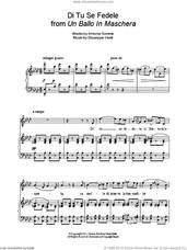 Cover icon of Di Tu Se Fedele sheet music for voice and piano by Andrea Bocelli, Antonio Somma and Giuseppe Verdi, classical score, intermediate skill level