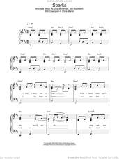 Cover icon of Sparks sheet music for piano solo by Guy Berryman, Coldplay, Berryman,Guy, Buckland,Jon, Chris Martin, Jon Buckland and Will Champion, easy skill level