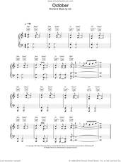 Cover icon of October sheet music for voice, piano or guitar by U2, intermediate skill level