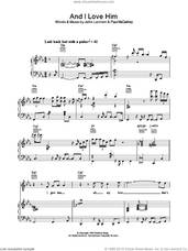 Cover icon of And I Love Him sheet music for voice, piano or guitar by Diana Krall, John Lennon and Paul McCartney, intermediate skill level