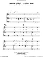 Cover icon of The Last Word In Lonesome Is Me sheet music for voice, piano or guitar by Roger Miller, intermediate skill level