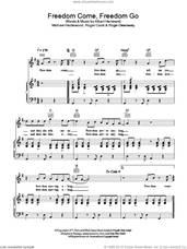 Cover icon of Freedom Come, Freedom Go sheet music for voice, piano or guitar by The Fortunes, Albert Hammond, Michael Hazlewood, Roger Cook and Roger Greenaway, intermediate skill level