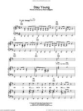 Cover icon of Stay Young sheet music for voice, piano or guitar by Oasis and Noel Gallagher, intermediate skill level