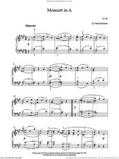 Cover icon of Menuett In A sheet music for piano solo by Franz Schubert, classical score, intermediate skill level