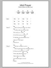 Cover icon of Idiot Prayer sheet music for guitar (chords) by Nick Cave, intermediate skill level
