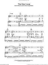 Cover icon of The One I Love sheet music for voice, piano or guitar by David Gray and Craig McClune, intermediate skill level