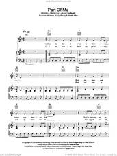 Cover icon of Part Of Me sheet music for voice, piano or guitar by Katy Perry, Bonnie McKee, Lukasz Gottwald and Martin Max, intermediate skill level