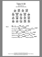 Cover icon of Take It All sheet music for guitar (chords) by Adele, Adele Adkins and Francis White, intermediate skill level