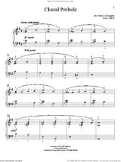 Cover icon of Choral Prelude sheet music for piano solo (elementary) by Félix Le Couppey, Felix Le Couppey and William Gillock, beginner piano (elementary)