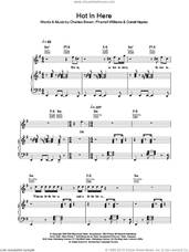 Cover icon of Hot In Here sheet music for voice, piano or guitar by Nelly, Charles Brown, Cornell Haynes and Pharrell Williams, intermediate skill level
