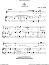 Cover icon of Lullaby sheet music for voice and piano by Gian Carlo Menotti, classical score, intermediate skill level