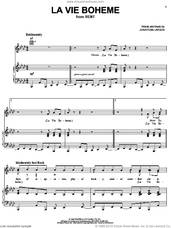 Cover icon of La Vie Boheme sheet music for voice, piano or guitar by Jonathan Larson and Rent (Musical), intermediate skill level