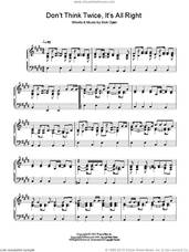 Cover icon of Don't Think Twice, It's All Right sheet music for piano solo by Bob Dylan, intermediate skill level