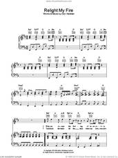 Cover icon of Relight My Fire sheet music for voice, piano or guitar by Take That and Dan Hartman, intermediate skill level