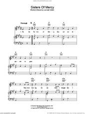 Cover icon of Sisters Of Mercy sheet music for voice, piano or guitar by Leonard Cohen, intermediate skill level