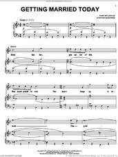 Cover icon of Getting Married Today (from Company) sheet music for voice, piano or guitar by Stephen Sondheim and Company (Musical), intermediate skill level
