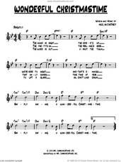 Cover icon of Wonderful Christmastime sheet music for voice and other instruments (fake book) by Paul McCartney and Eli Young Band, intermediate skill level