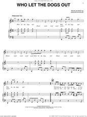 Cover icon of Who Let The Dogs Out sheet music for voice, piano or guitar by Baha Men and Anslem Douglas, intermediate skill level