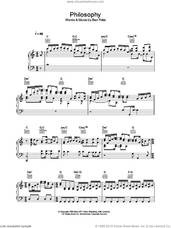 Cover icon of Philosophy sheet music for voice, piano or guitar by Ben Folds Five and Ben Folds, intermediate skill level