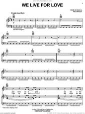 Cover icon of We Live For Love sheet music for voice, piano or guitar by Pat Benatar and Neil Giraldo, intermediate skill level