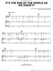 Cover icon of It's The End Of The World As We Know It sheet music for voice, piano or guitar by R.E.M., Chicken Little (Movie), Mike Mills, Peter Buck and William Berry, intermediate skill level