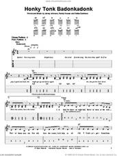 Cover icon of Honky Tonk Badonkadonk sheet music for guitar solo (easy tablature) by Trace Adkins, Dallas Davidson, Jamey Johnson and Randy Houser, easy guitar (easy tablature)