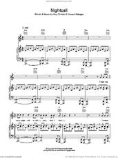 Nightcall sheet music for voice, piano or guitar (PDF)