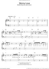 Cover icon of Skinny Love sheet music for piano solo by Birdy, Bon Iver and Justin Vernon, easy skill level