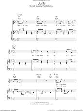 Cover icon of Junk sheet music for voice, piano or guitar by Paul McCartney, intermediate skill level