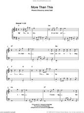 Cover icon of More Than This sheet music for piano solo by One Direction and Jamie Scott, easy skill level