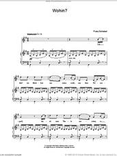 Cover icon of Wohin sheet music for voice, piano or guitar by Franz Schubert, classical score, intermediate skill level